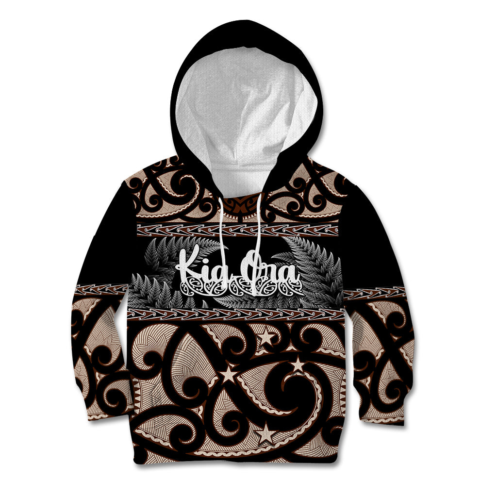 Kia Ora New Zealand Kid Hoodie Aotearoa Proud Maori With Silver Fern - Vibe Hoodie Shop