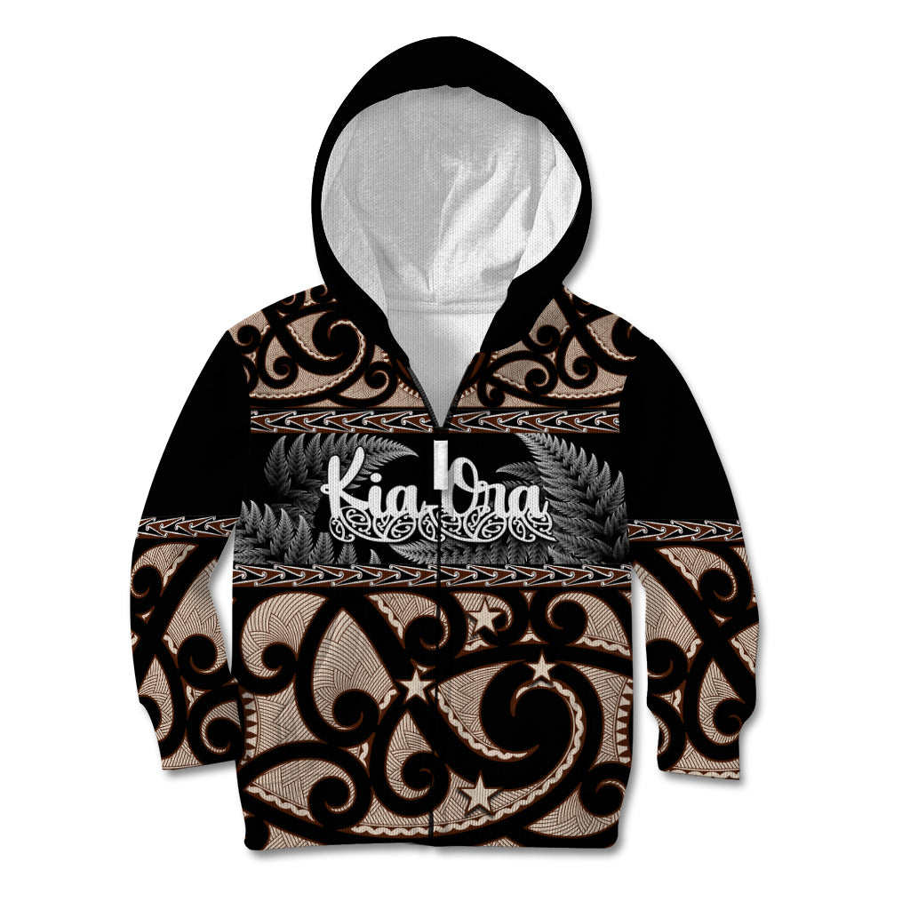 Kia Ora New Zealand Kid Hoodie Aotearoa Proud Maori With Silver Fern - Vibe Hoodie Shop