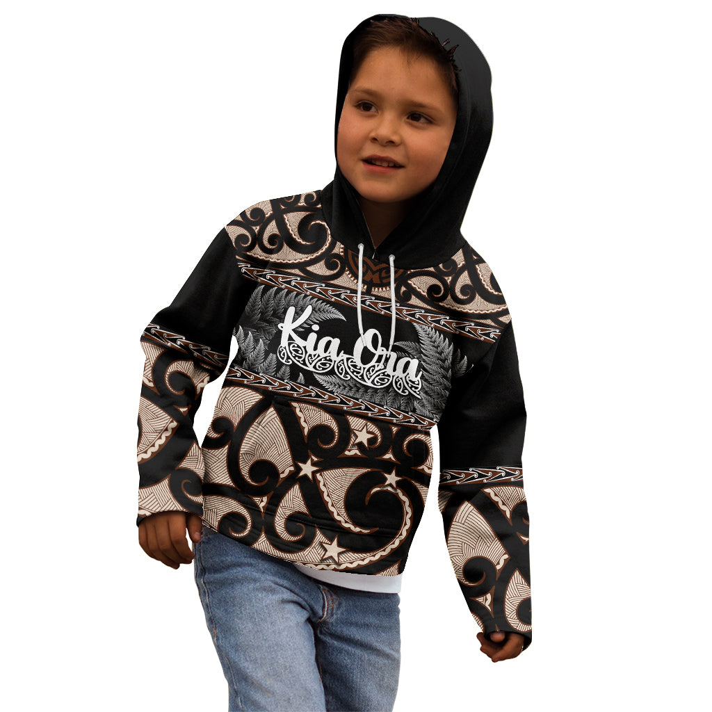 Kia Ora New Zealand Kid Hoodie Aotearoa Proud Maori With Silver Fern - Vibe Hoodie Shop