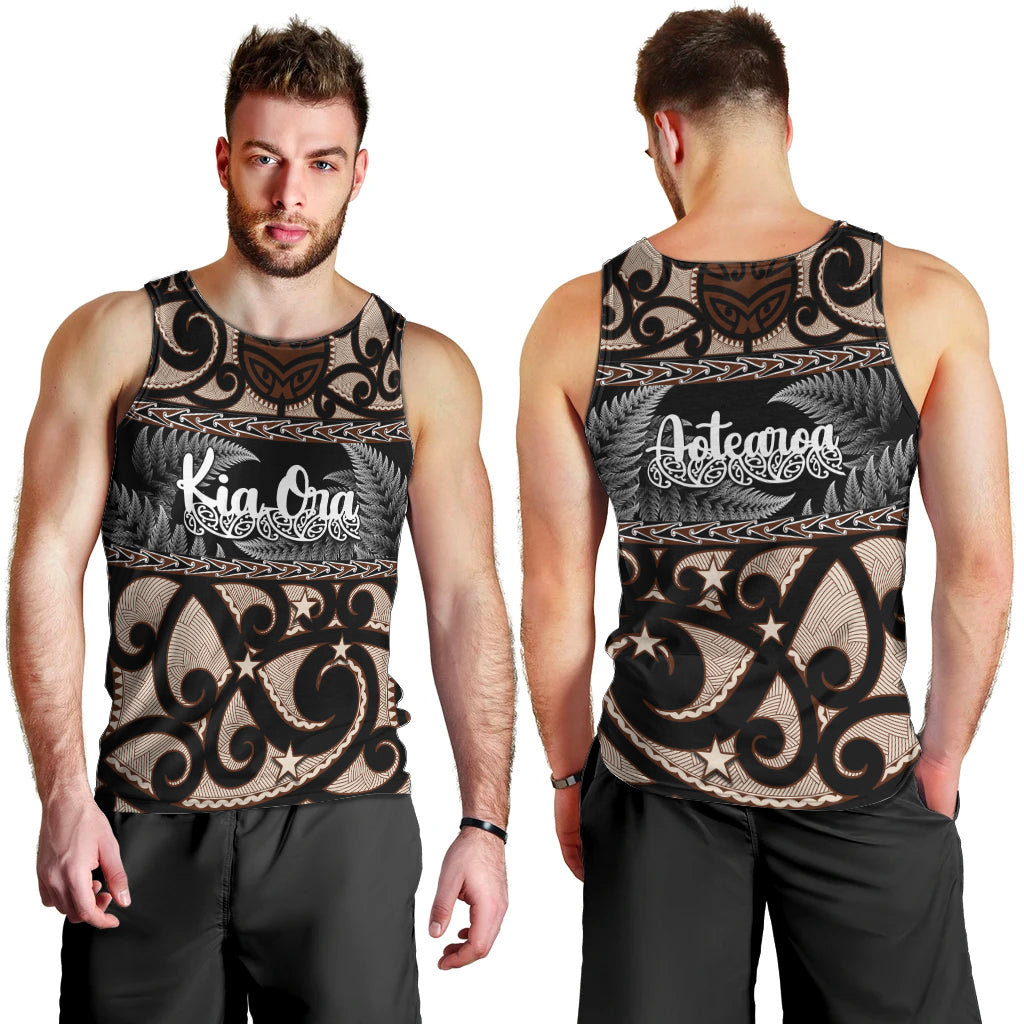 Kia Ora New Zealand Men Tank Top Aotearoa Proud Maori With Silver Fern - Vibe Hoodie Shop