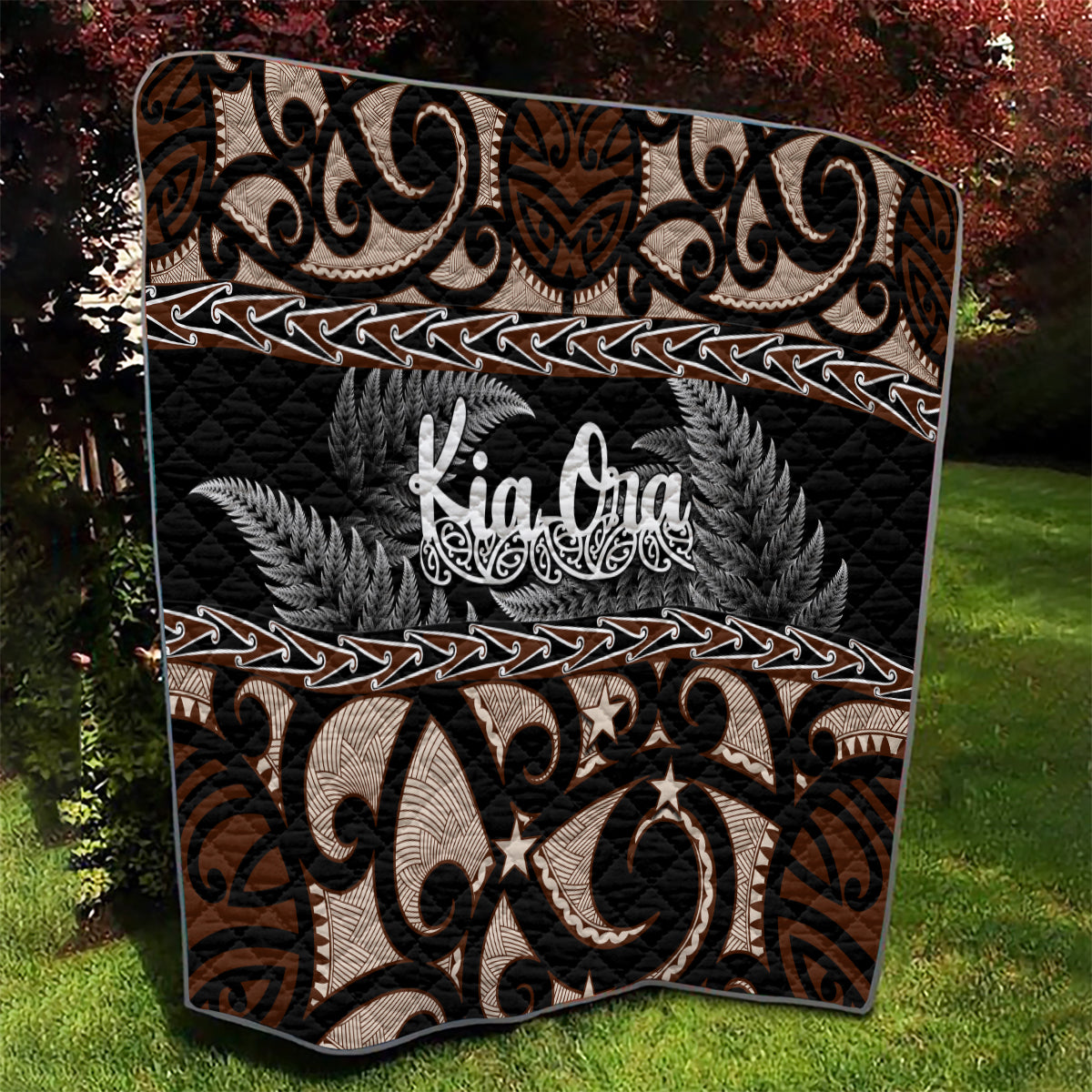 Kia Ora New Zealand Quilt Aotearoa Proud Maori With Silver Fern - Vibe Hoodie Shop