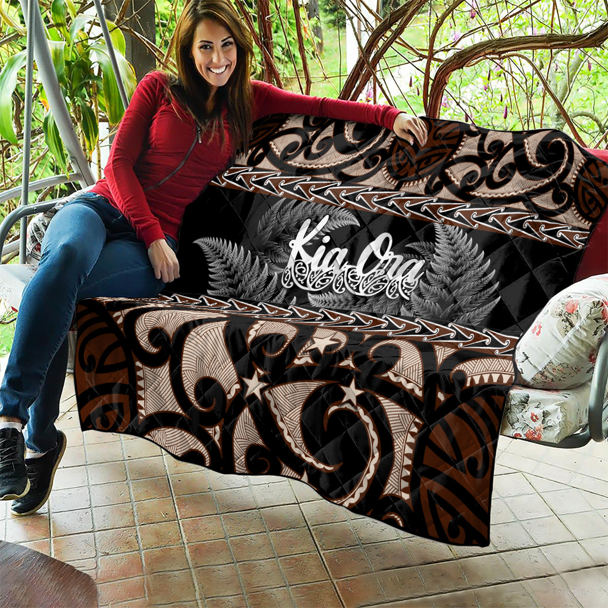 Kia Ora New Zealand Quilt Aotearoa Proud Maori With Silver Fern - Vibe Hoodie Shop