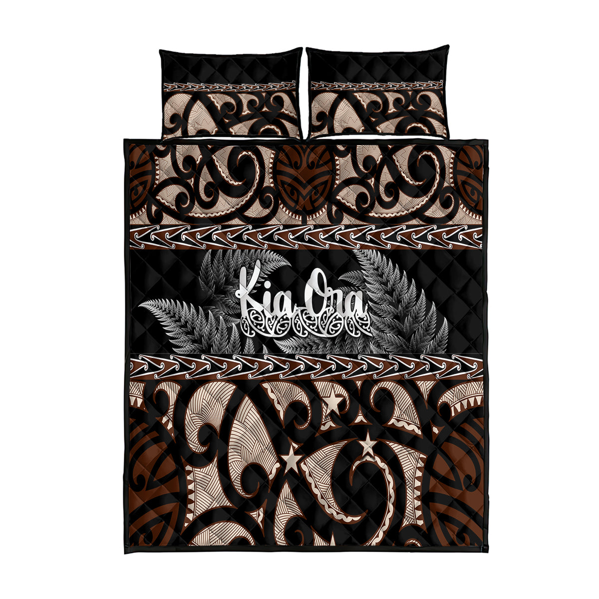 Kia Ora New Zealand Quilt Bed Set Aotearoa Proud Maori With Silver Fern - Vibe Hoodie Shop