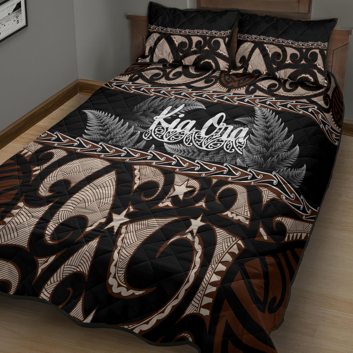 Kia Ora New Zealand Quilt Bed Set Aotearoa Proud Maori With Silver Fern - Vibe Hoodie Shop