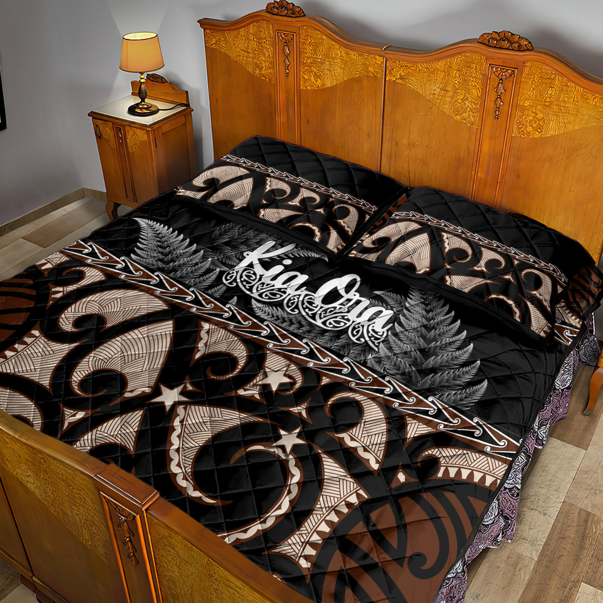 Kia Ora New Zealand Quilt Bed Set Aotearoa Proud Maori With Silver Fern - Vibe Hoodie Shop