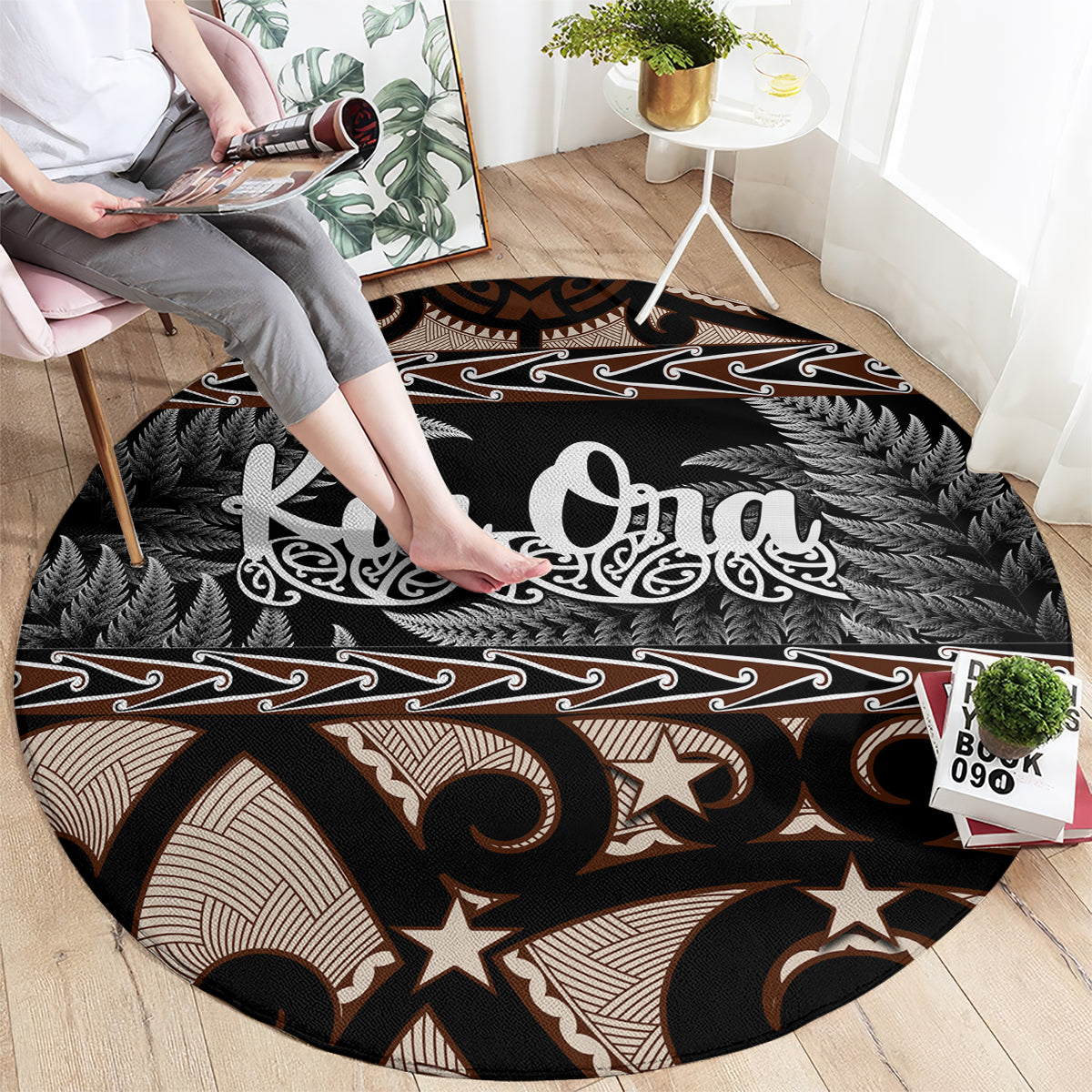 kia-ora-new-zealand-round-carpet-aotearoa-proud-maori-with-silver-fern