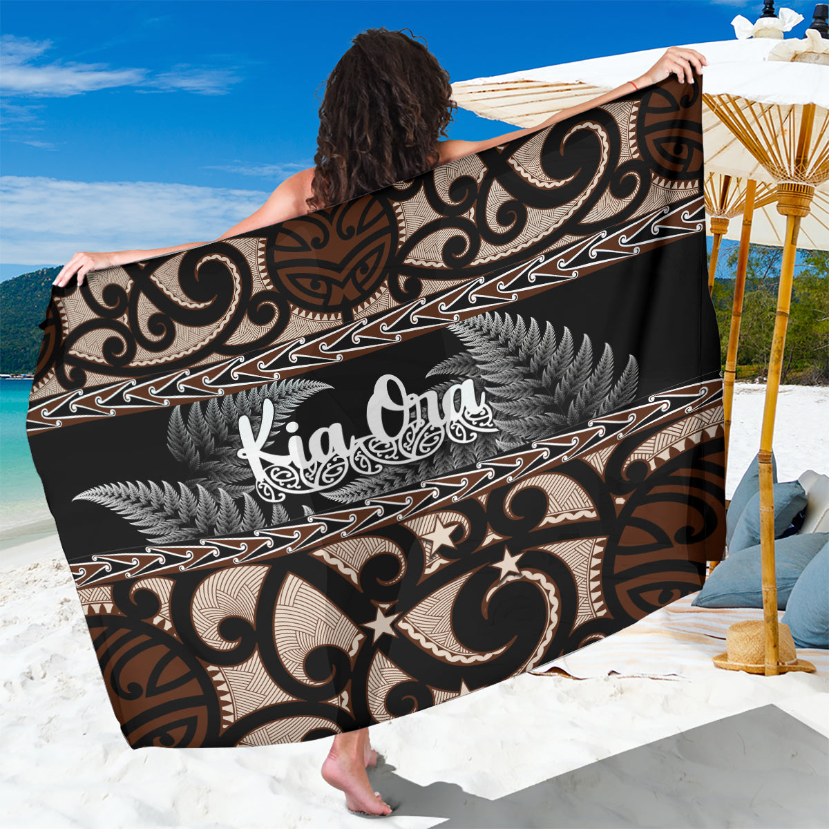 Kia Ora New Zealand Sarong Aotearoa Proud Maori With Silver Fern - Vibe Hoodie Shop