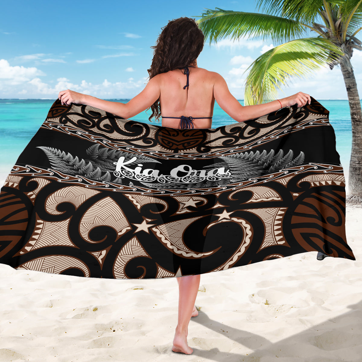 Kia Ora New Zealand Sarong Aotearoa Proud Maori With Silver Fern - Vibe Hoodie Shop