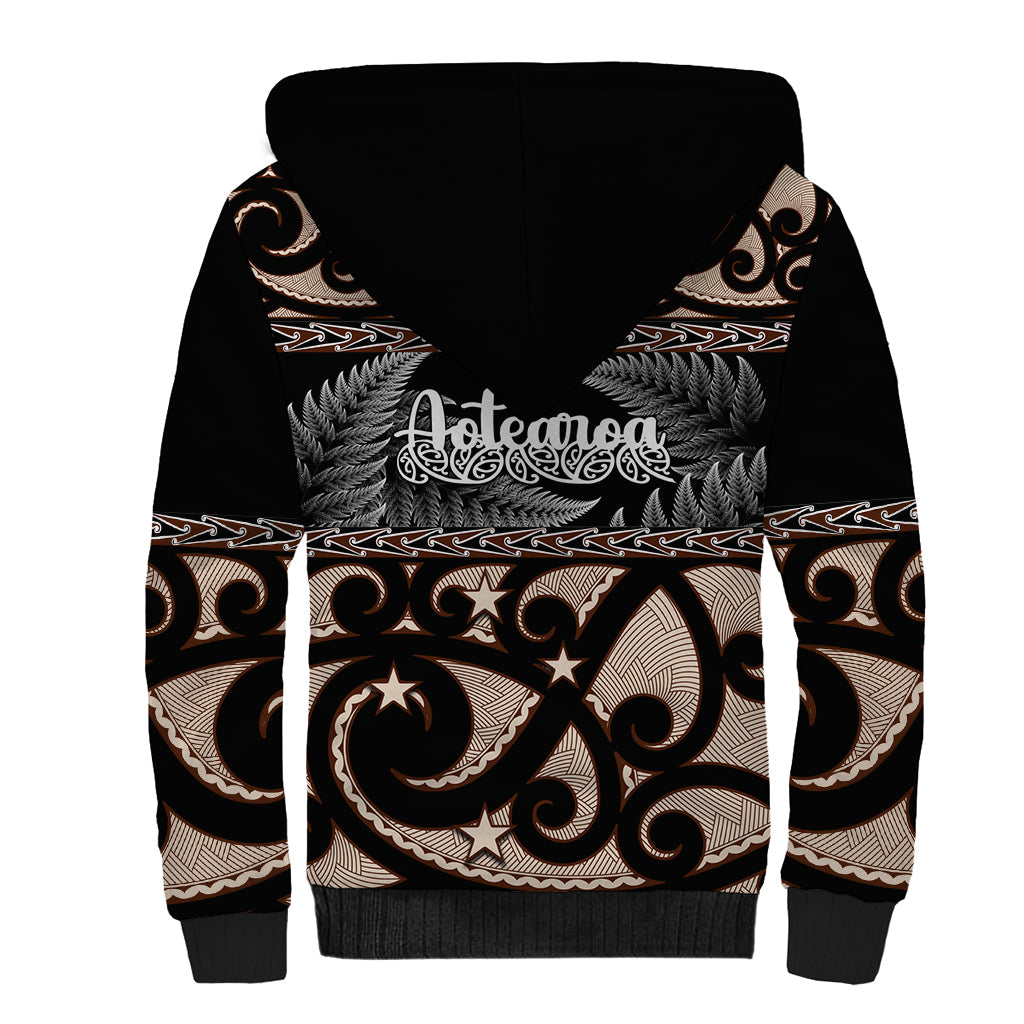 Kia Ora New Zealand Sherpa Hoodie Aotearoa Proud Maori With Silver Fern - Vibe Hoodie Shop