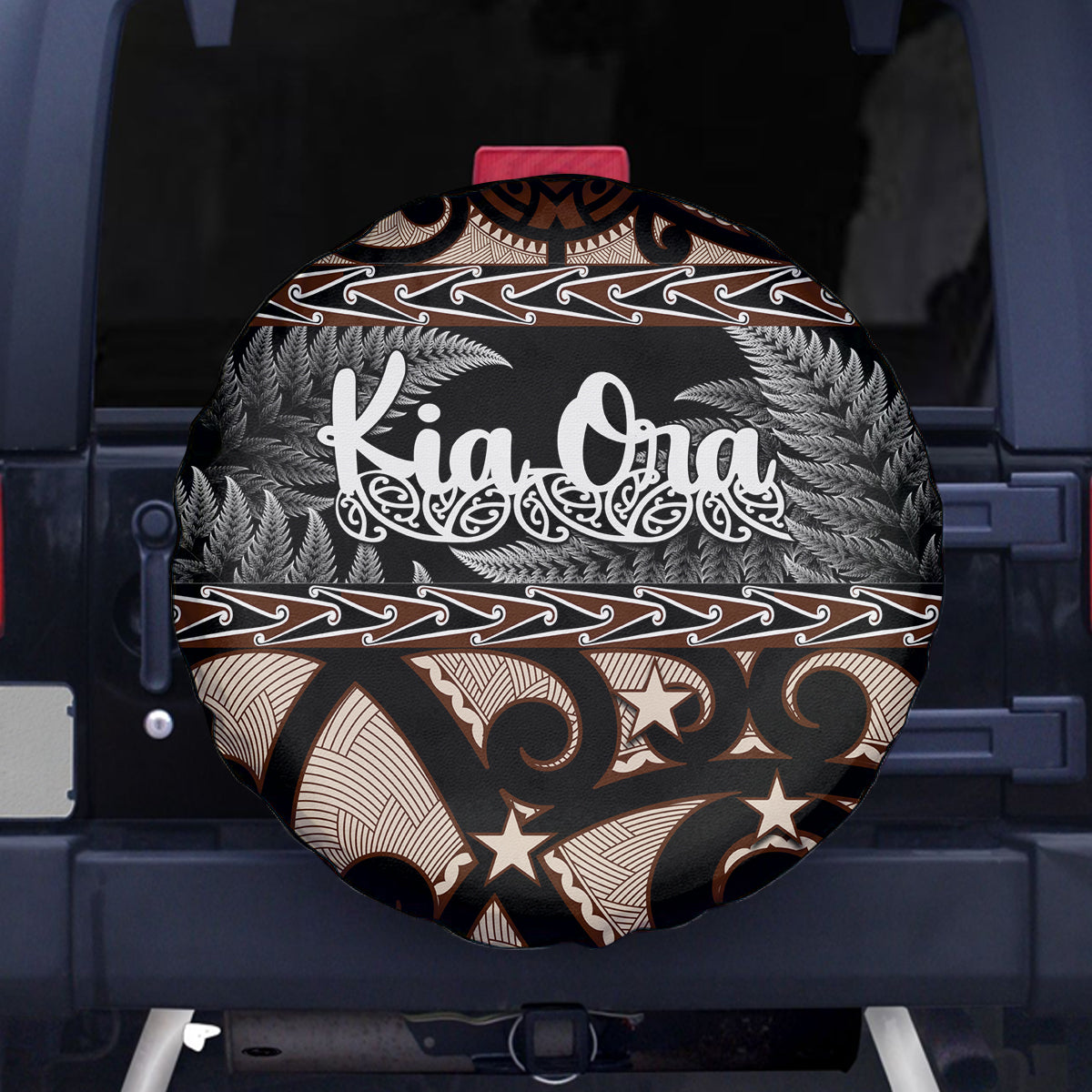 Kia Ora New Zealand Spare Tire Cover Aotearoa Proud Maori With Silver Fern - Vibe Hoodie Shop