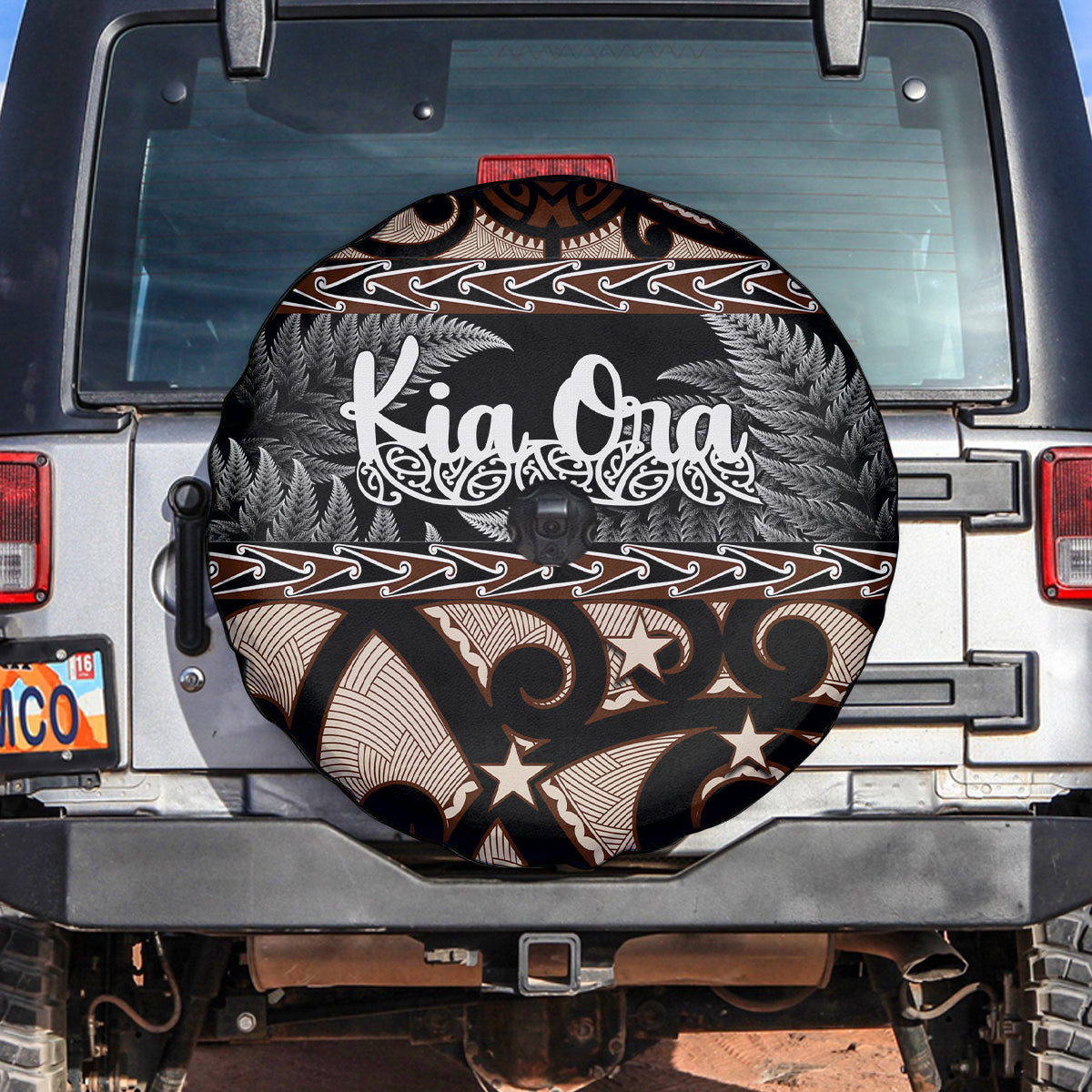 Kia Ora New Zealand Spare Tire Cover Aotearoa Proud Maori With Silver Fern - Vibe Hoodie Shop