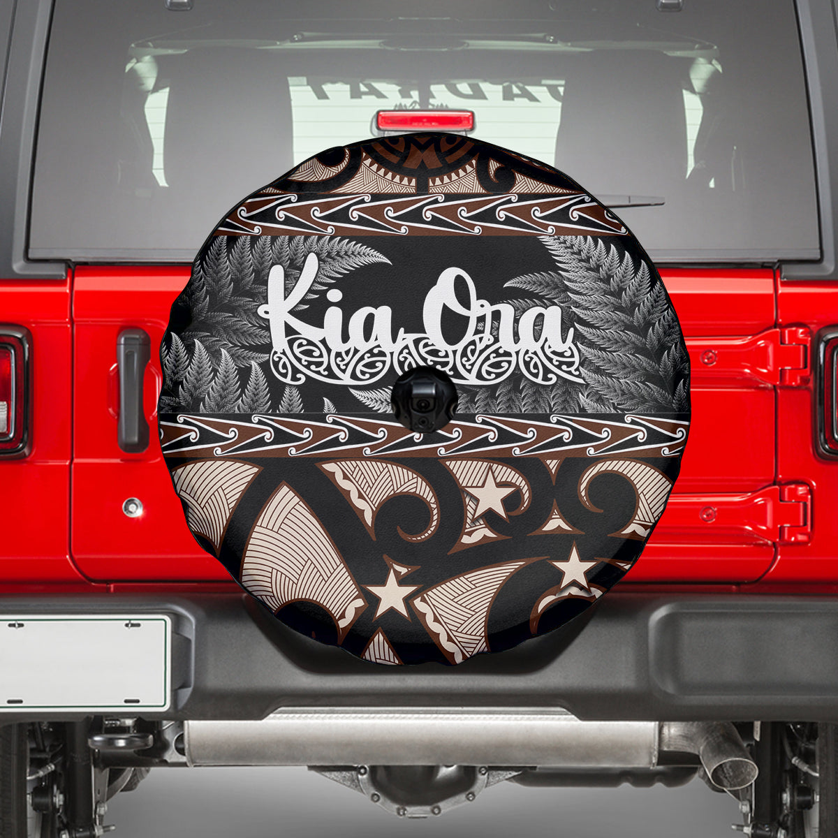 Kia Ora New Zealand Spare Tire Cover Aotearoa Proud Maori With Silver Fern - Vibe Hoodie Shop