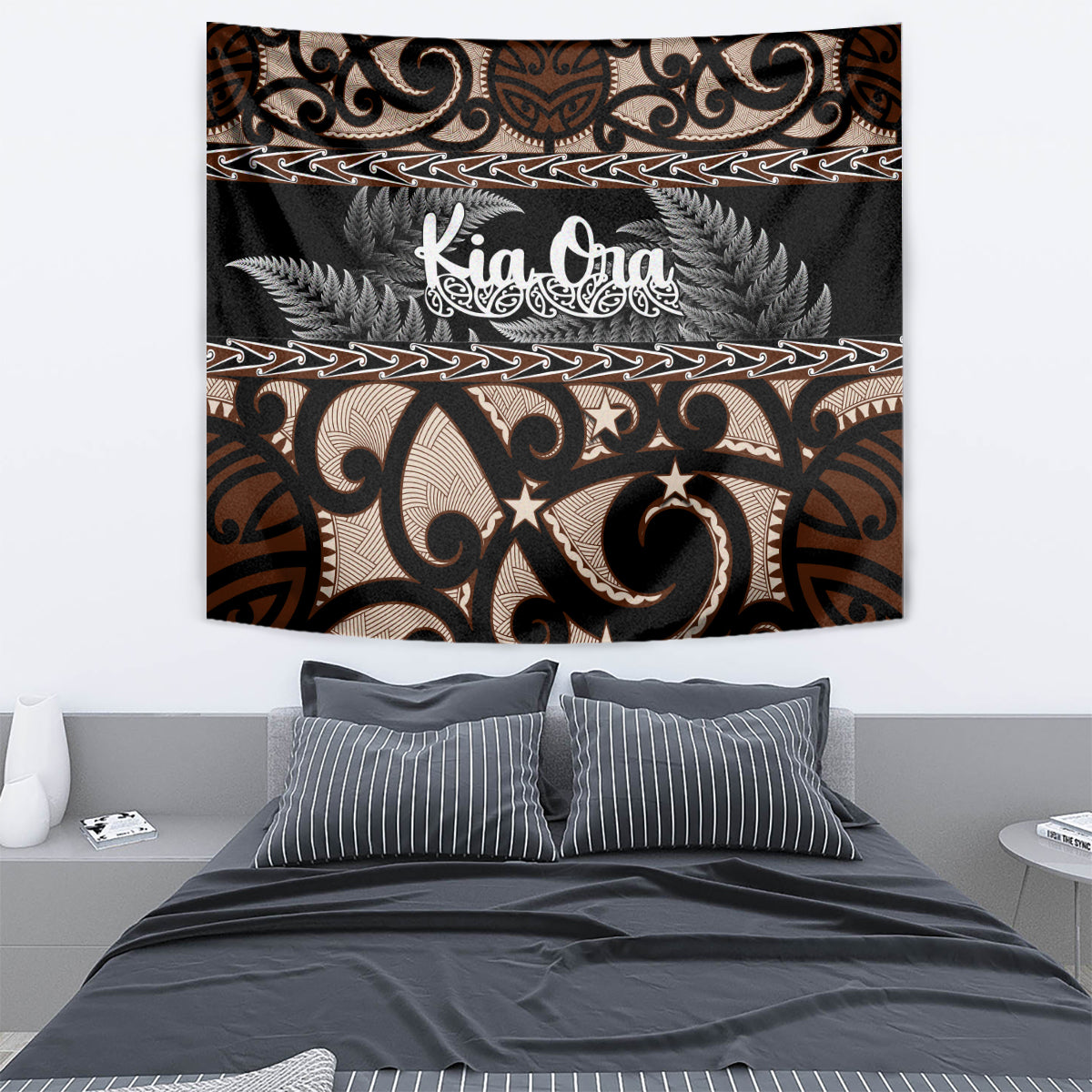 Kia Ora New Zealand Tapestry Aotearoa Proud Maori With Silver Fern - Vibe Hoodie Shop