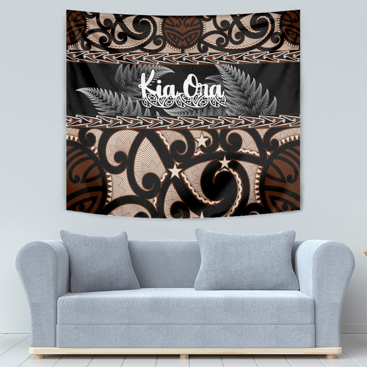 Kia Ora New Zealand Tapestry Aotearoa Proud Maori With Silver Fern - Vibe Hoodie Shop