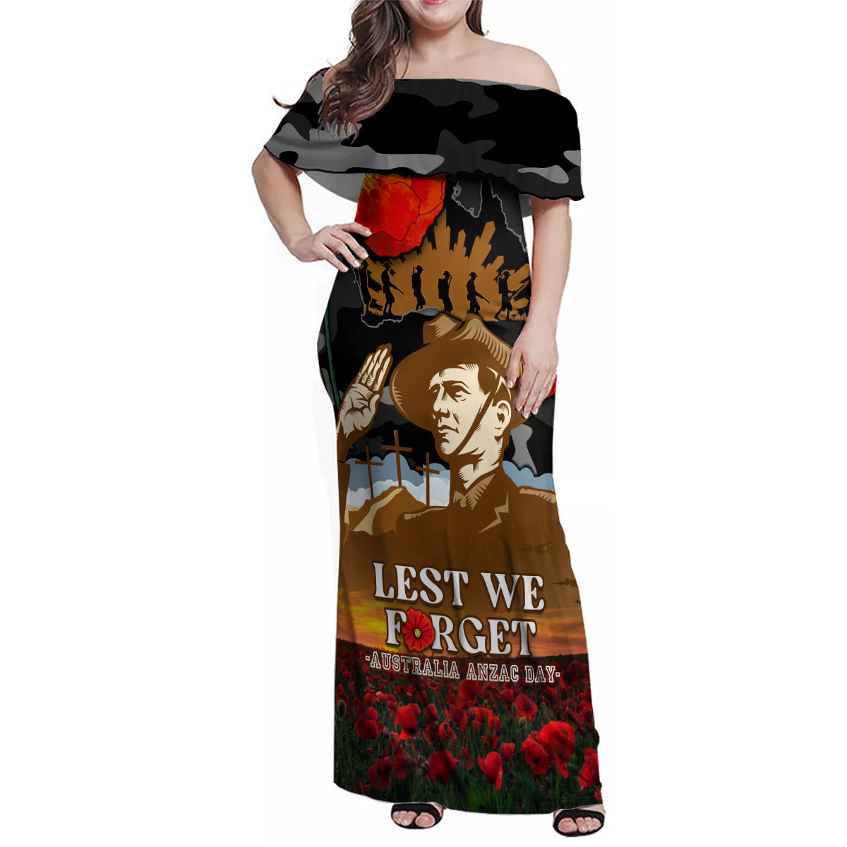 australia-anzac-day-family-matching-off-shoulder-maxi-dress-and-hawaiian-shirt-lest-we-forget-australian-army-corps