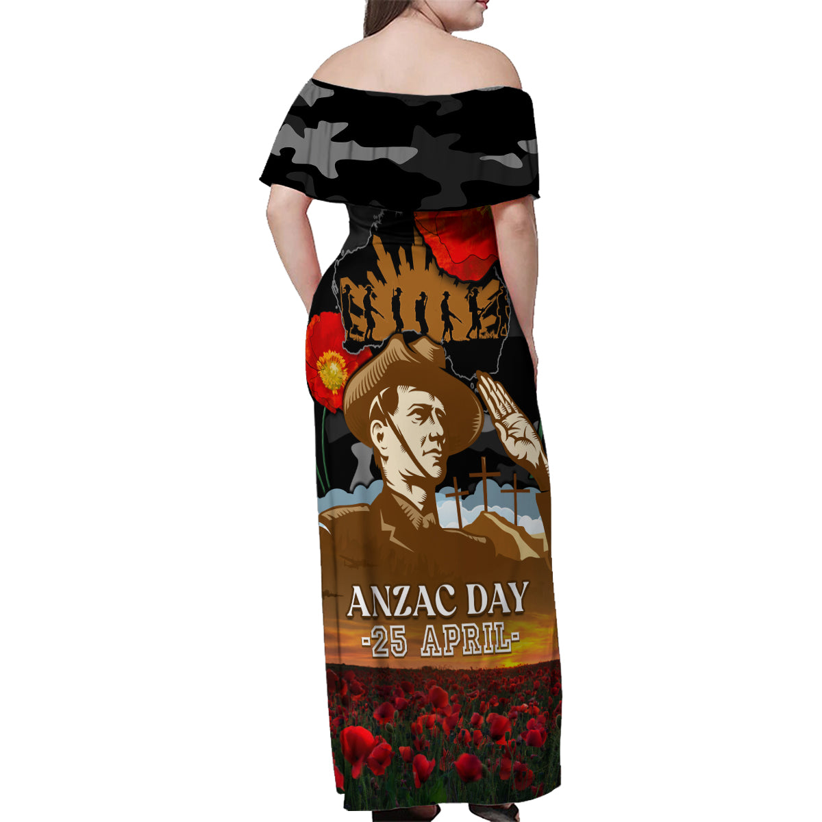 australia-anzac-day-family-matching-off-shoulder-maxi-dress-and-hawaiian-shirt-lest-we-forget-australian-army-corps