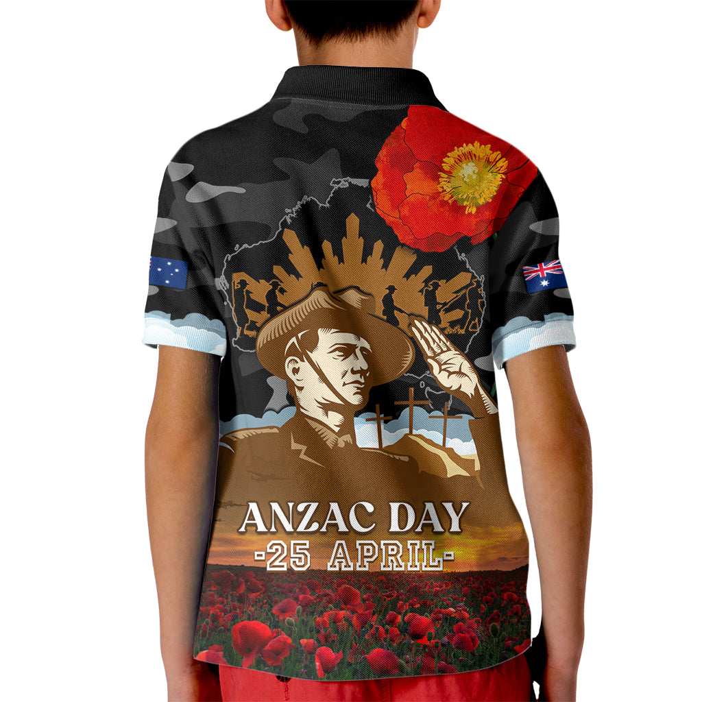 Australia ANZAC Day Kid Polo Shirt Lest We Forget Australian Army Corps - Vibe Hoodie Shop