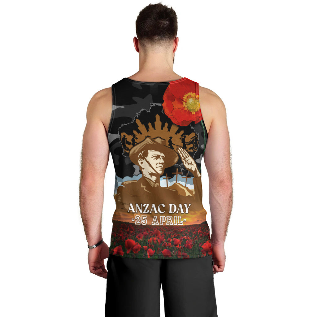 Australia ANZAC Day Men Tank Top Lest We Forget Australian Army Corps - Vibe Hoodie Shop