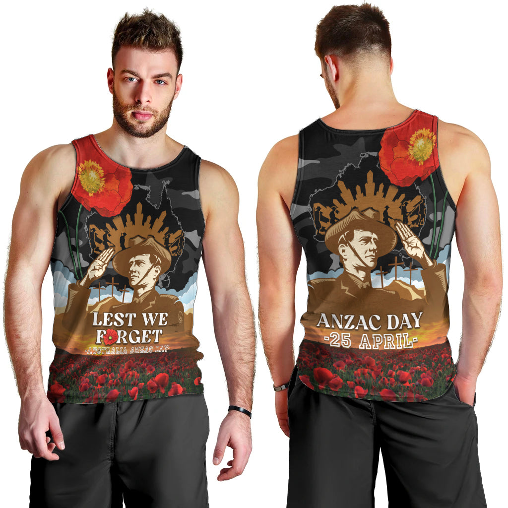 Australia ANZAC Day Men Tank Top Lest We Forget Australian Army Corps - Vibe Hoodie Shop