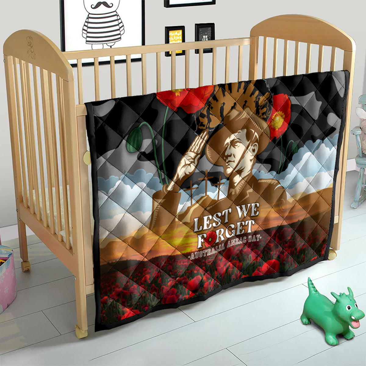 Australia ANZAC Day Quilt Lest We Forget Australian Army Corps - Vibe Hoodie Shop