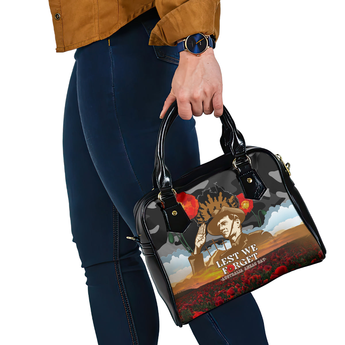Australia ANZAC Day Shoulder Handbag Lest We Forget Australian Army Corps - Vibe Hoodie Shop