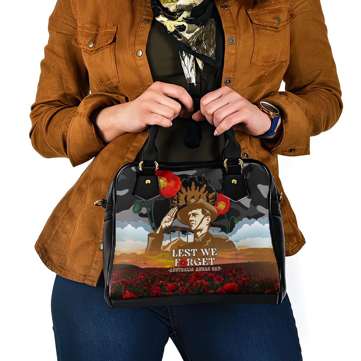 Australia ANZAC Day Shoulder Handbag Lest We Forget Australian Army Corps - Vibe Hoodie Shop