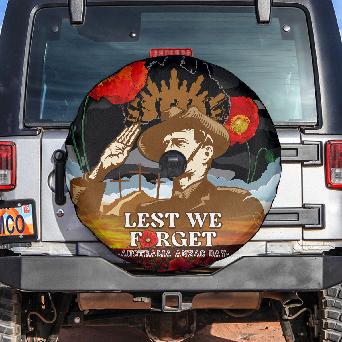 Australia ANZAC Day Spare Tire Cover Lest We Forget Australian Army Corps - Vibe Hoodie Shop