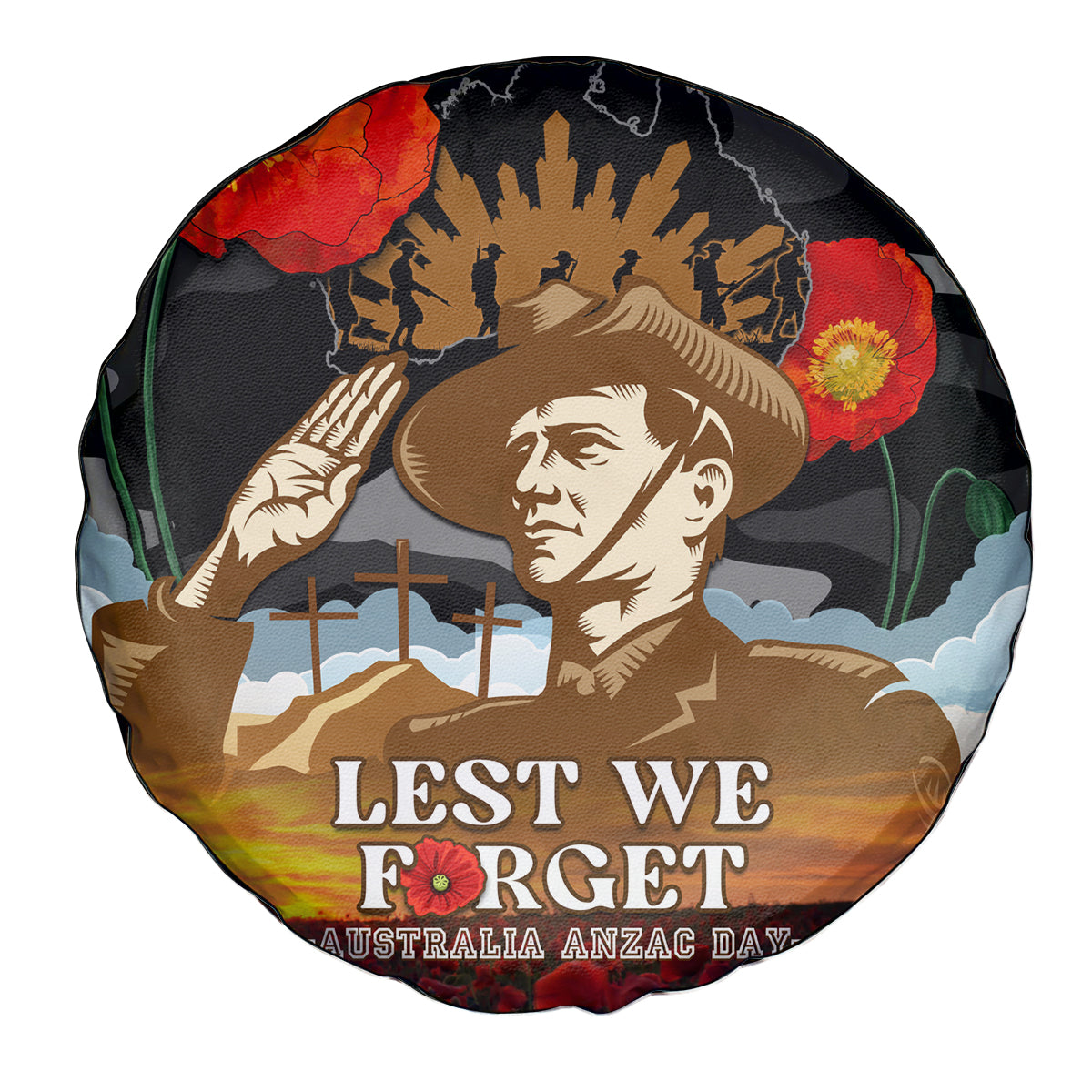 Australia ANZAC Day Spare Tire Cover Lest We Forget Australian Army Corps - Vibe Hoodie Shop