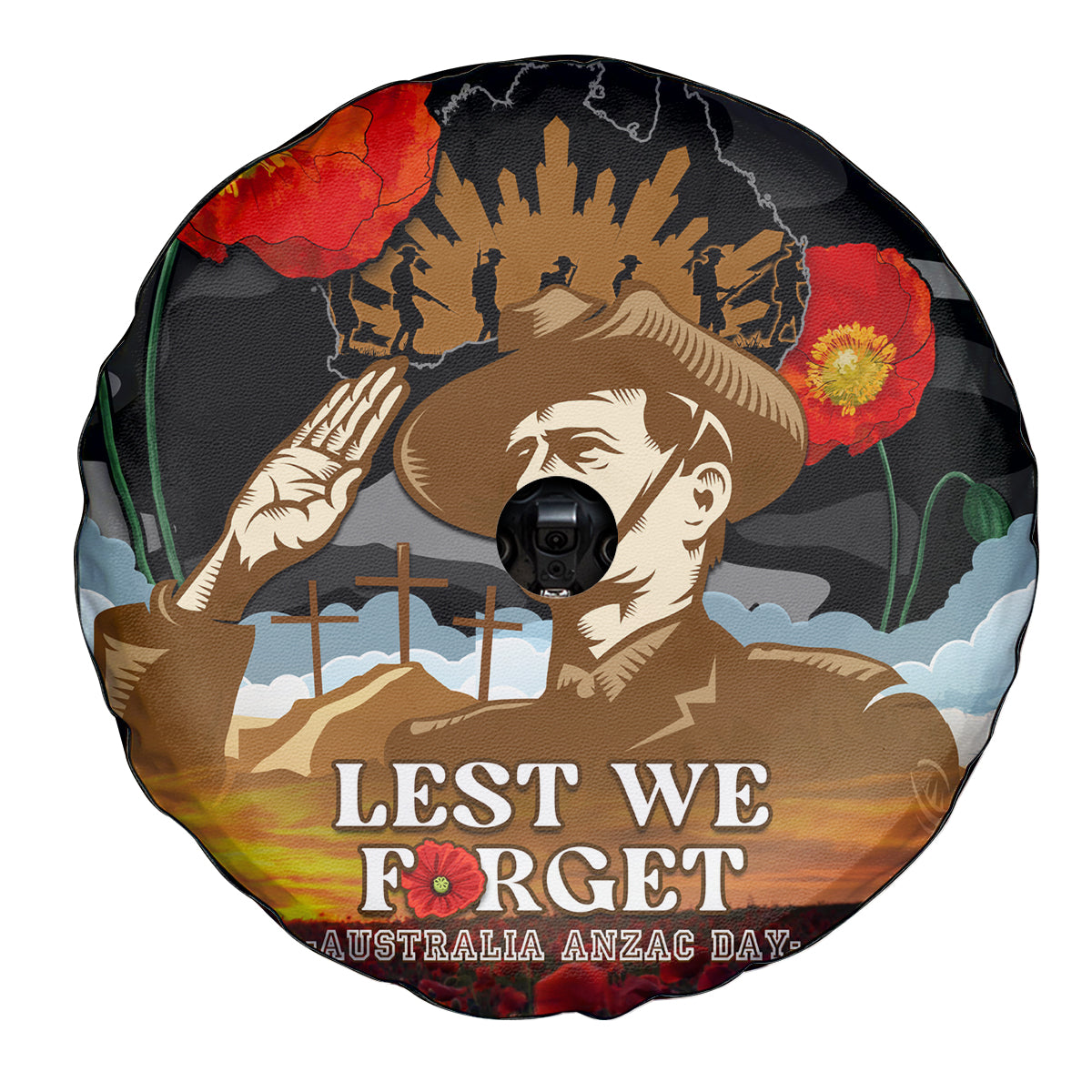 Australia ANZAC Day Spare Tire Cover Lest We Forget Australian Army Corps - Vibe Hoodie Shop