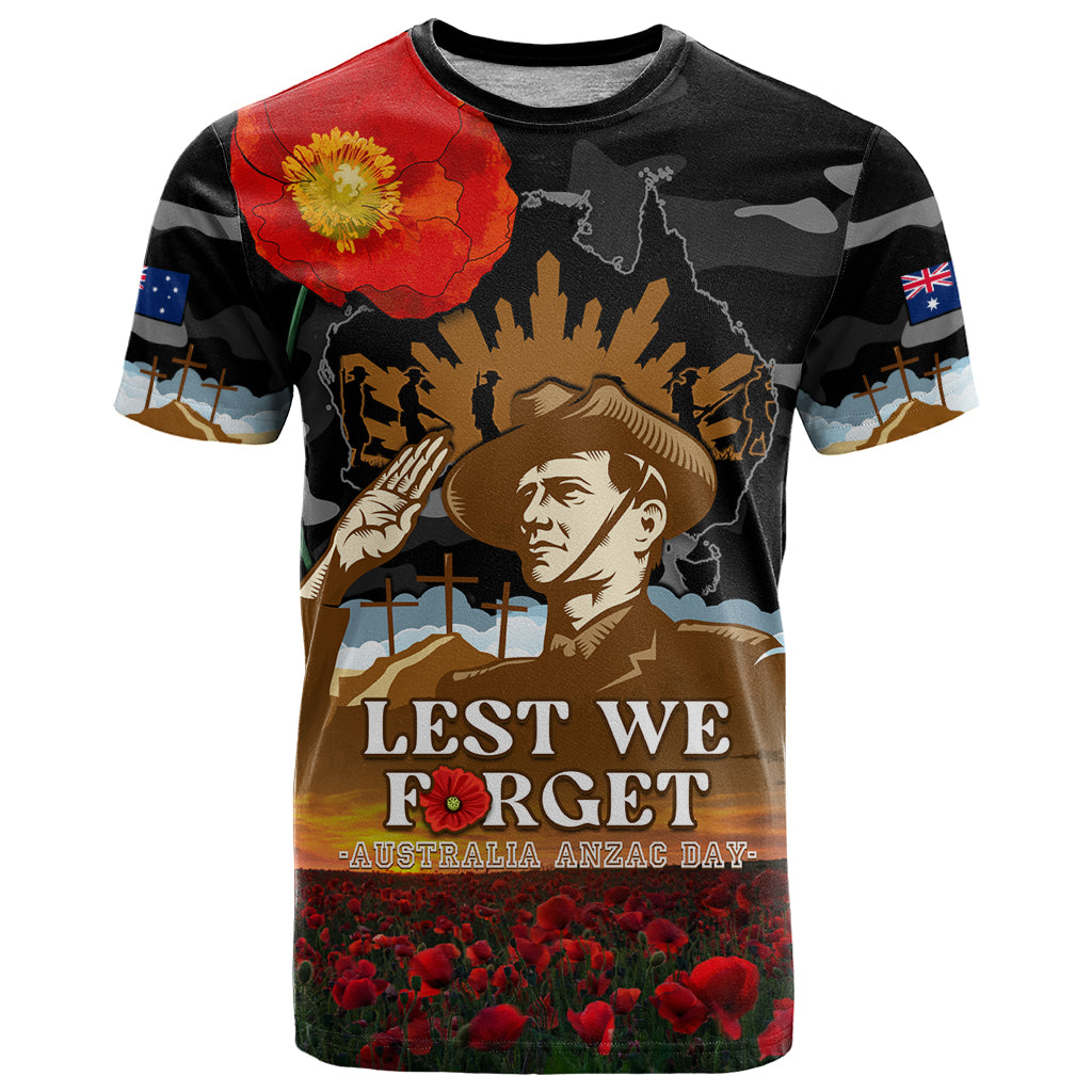 Australia ANZAC Day T Shirt Lest We Forget Australian Army Corps - Vibe Hoodie Shop