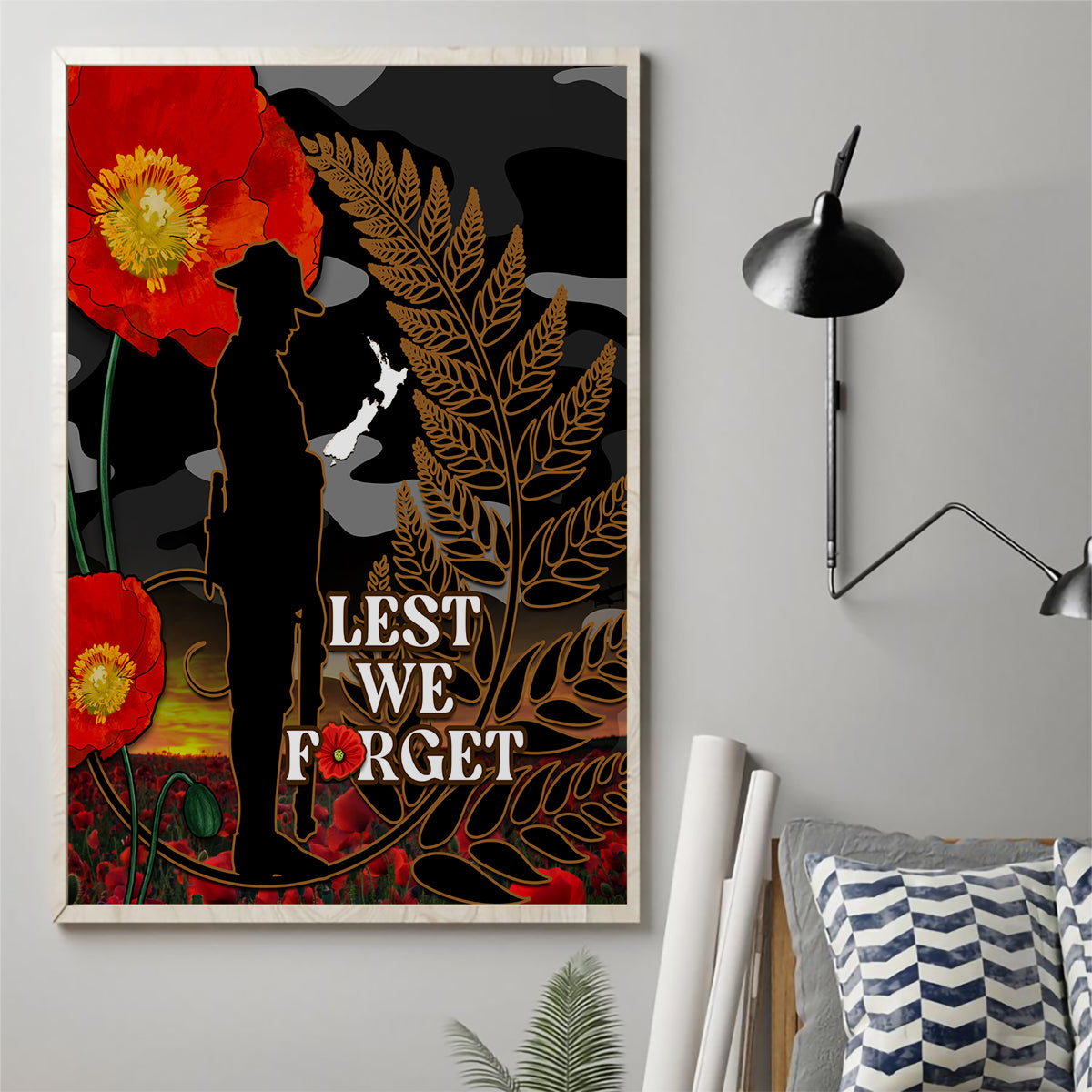 new-zealand-anzac-day-canvas-wall-art-lest-we-forget-silver-fern-with-camouflage