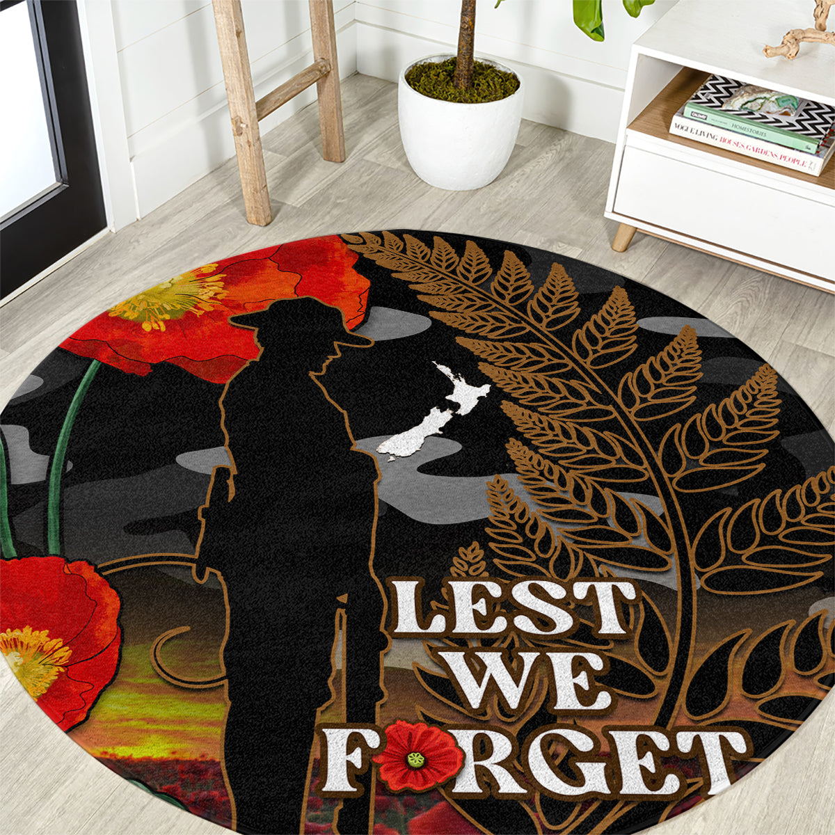 new-zealand-anzac-day-round-carpet-lest-we-forget-silver-fern-with-camouflage