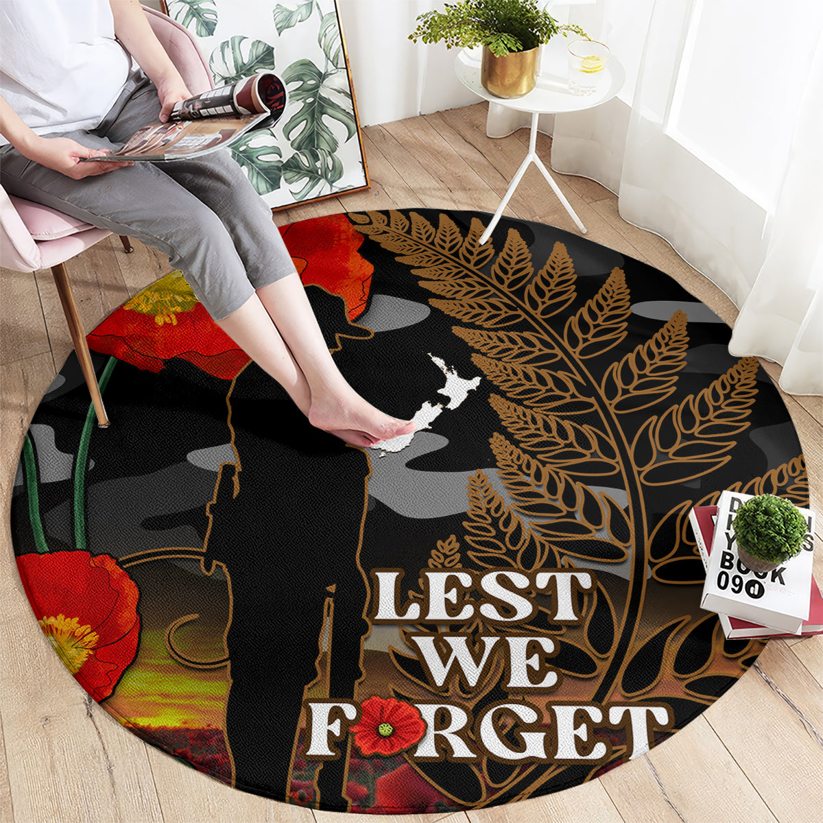 new-zealand-anzac-day-round-carpet-lest-we-forget-silver-fern-with-camouflage