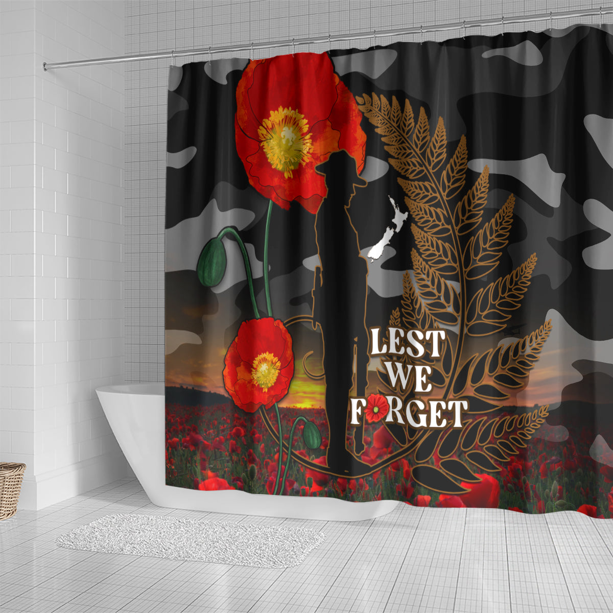 new-zealand-anzac-day-shower-curtain-lest-we-forget-silver-fern-with-camouflage