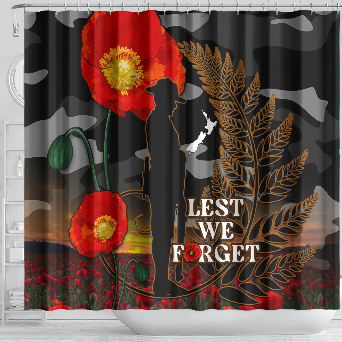 new-zealand-anzac-day-shower-curtain-lest-we-forget-silver-fern-with-camouflage