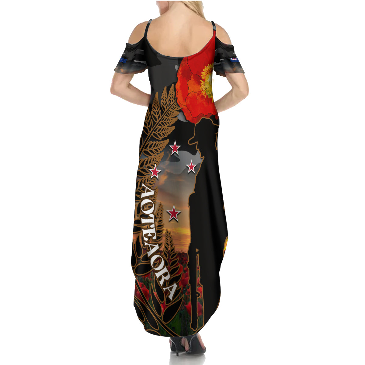 new-zealand-anzac-day-summer-maxi-dress-lest-we-forget-silver-fern-with-camouflage