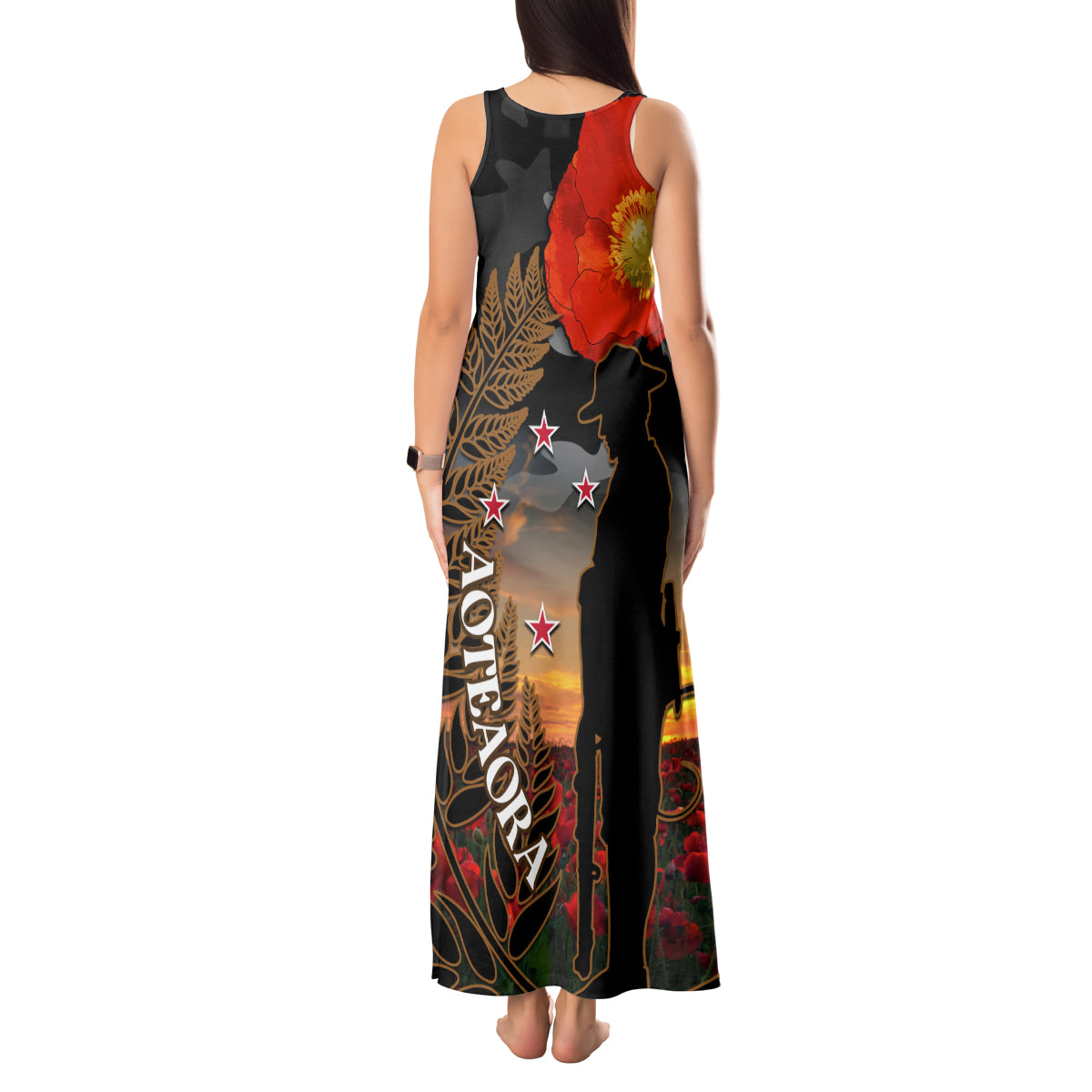 new-zealand-anzac-day-tank-maxi-dress-lest-we-forget-silver-fern-with-camouflage