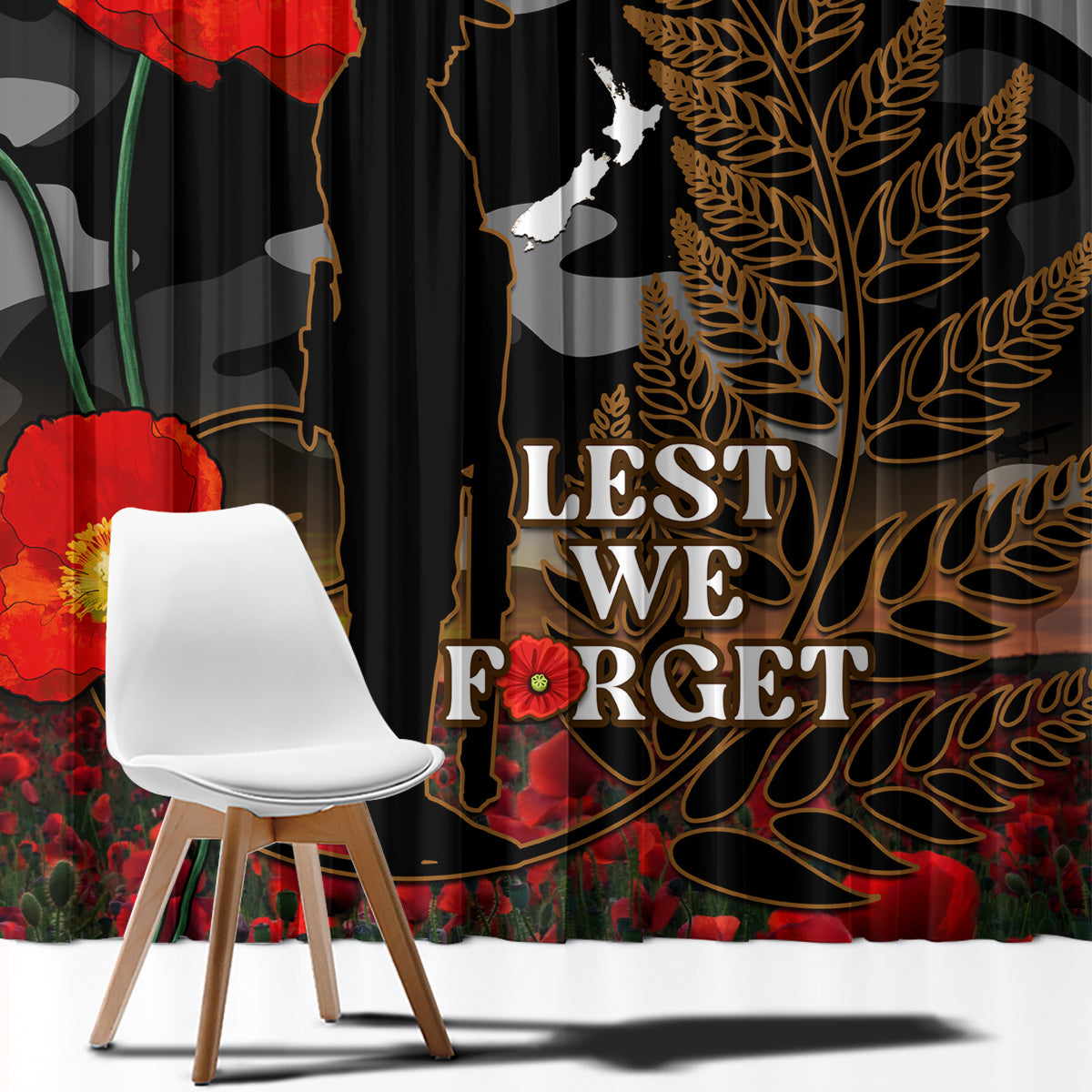 new-zealand-anzac-day-window-curtain-lest-we-forget-silver-fern-with-camouflage