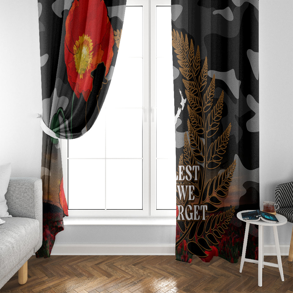 new-zealand-anzac-day-window-curtain-lest-we-forget-silver-fern-with-camouflage