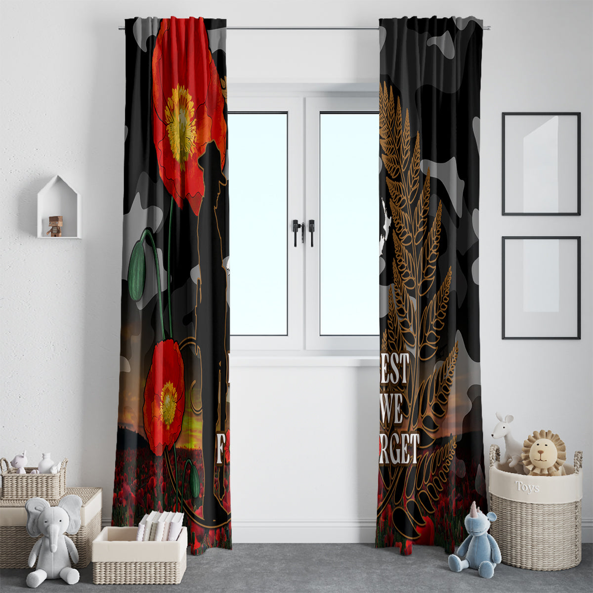 new-zealand-anzac-day-window-curtain-lest-we-forget-silver-fern-with-camouflage