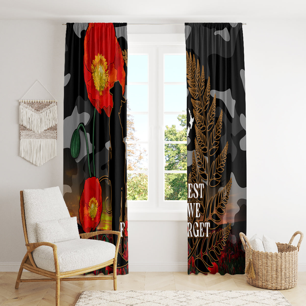 new-zealand-anzac-day-window-curtain-lest-we-forget-silver-fern-with-camouflage