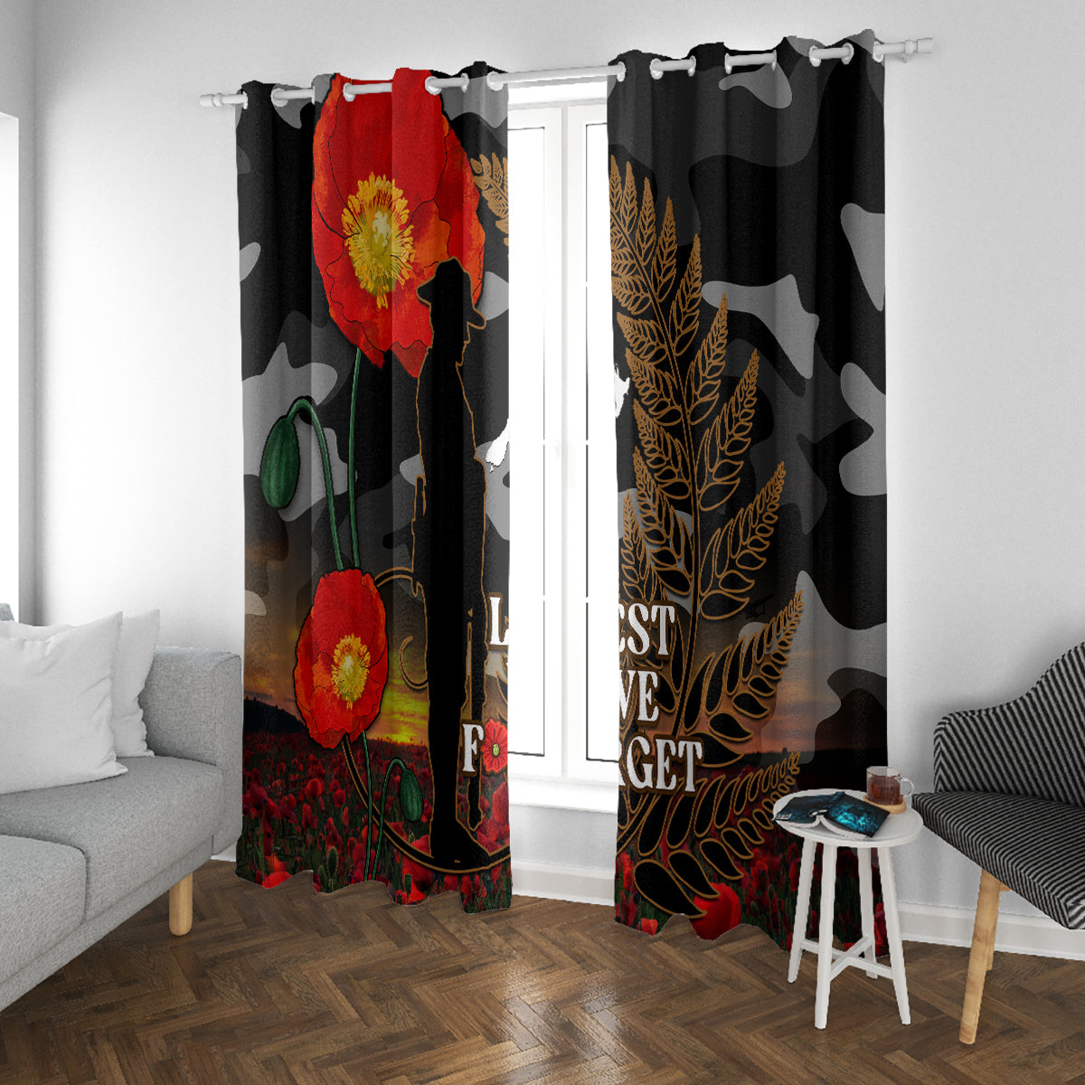 new-zealand-anzac-day-window-curtain-lest-we-forget-silver-fern-with-camouflage