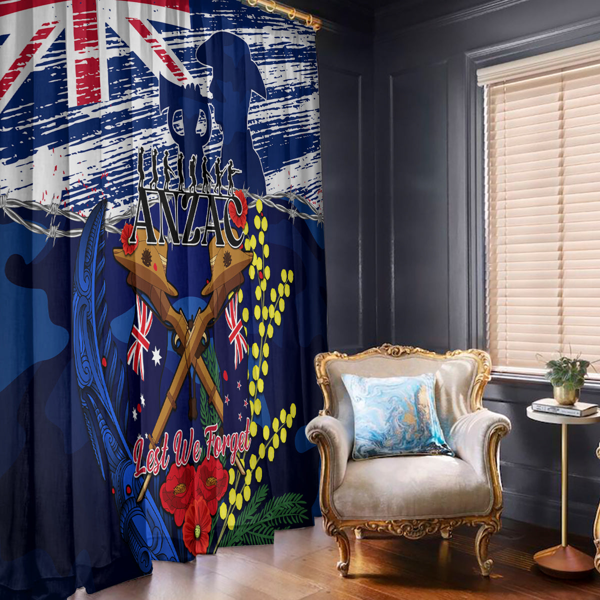 australia-and-new-zealand-anzac-day-window-curtain-lest-we-forget-silver-fern-with-golden-wattle