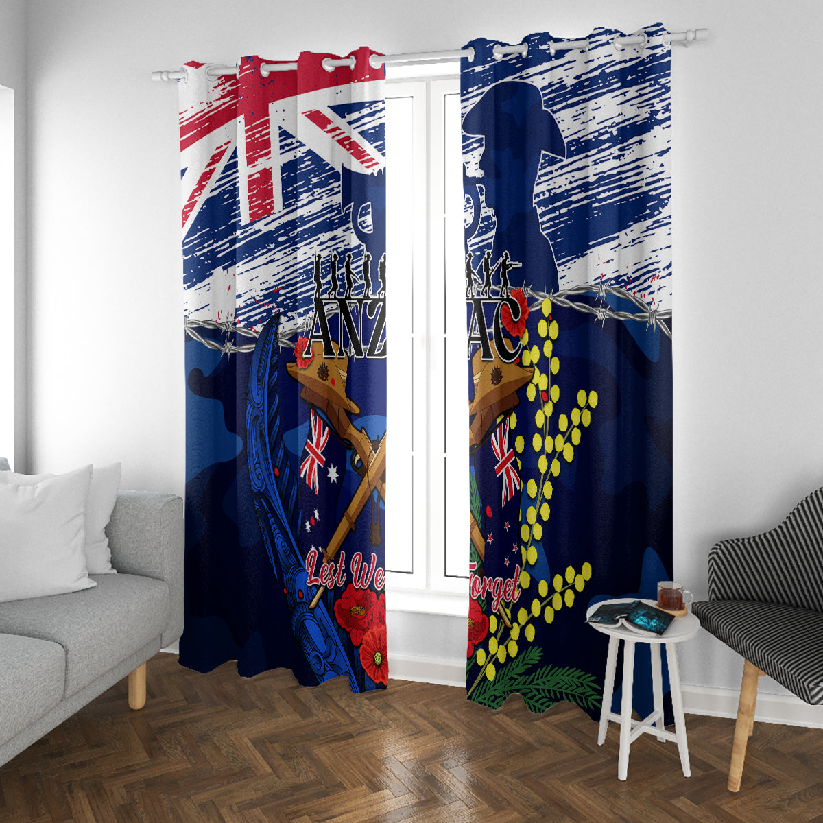 australia-and-new-zealand-anzac-day-window-curtain-lest-we-forget-silver-fern-with-golden-wattle