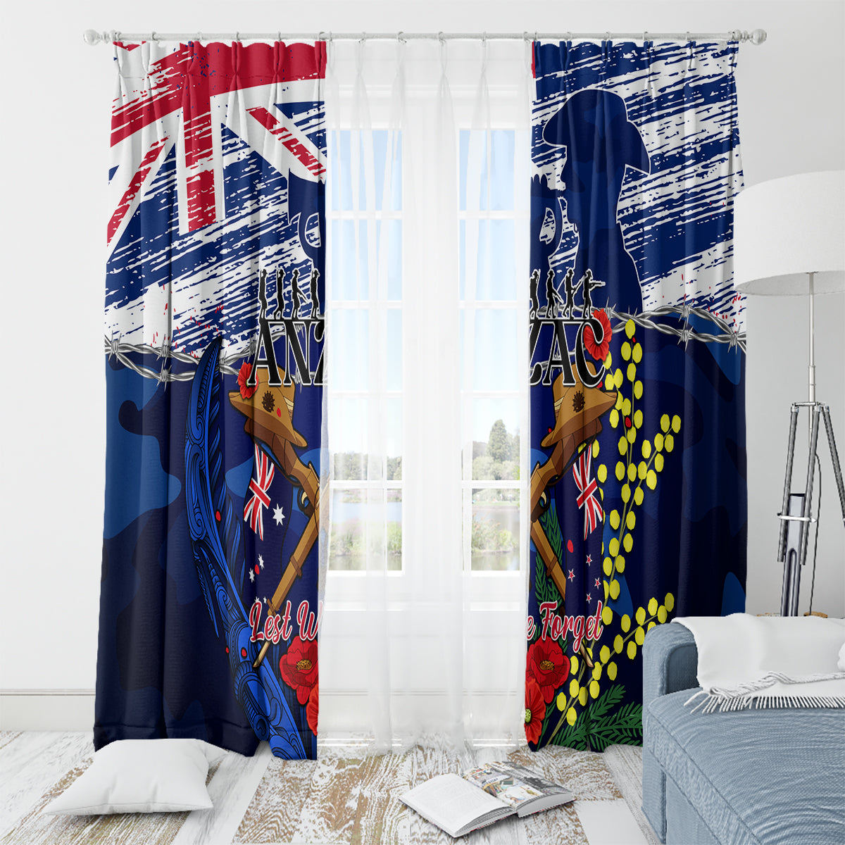 australia-and-new-zealand-anzac-day-window-curtain-lest-we-forget-silver-fern-with-golden-wattle