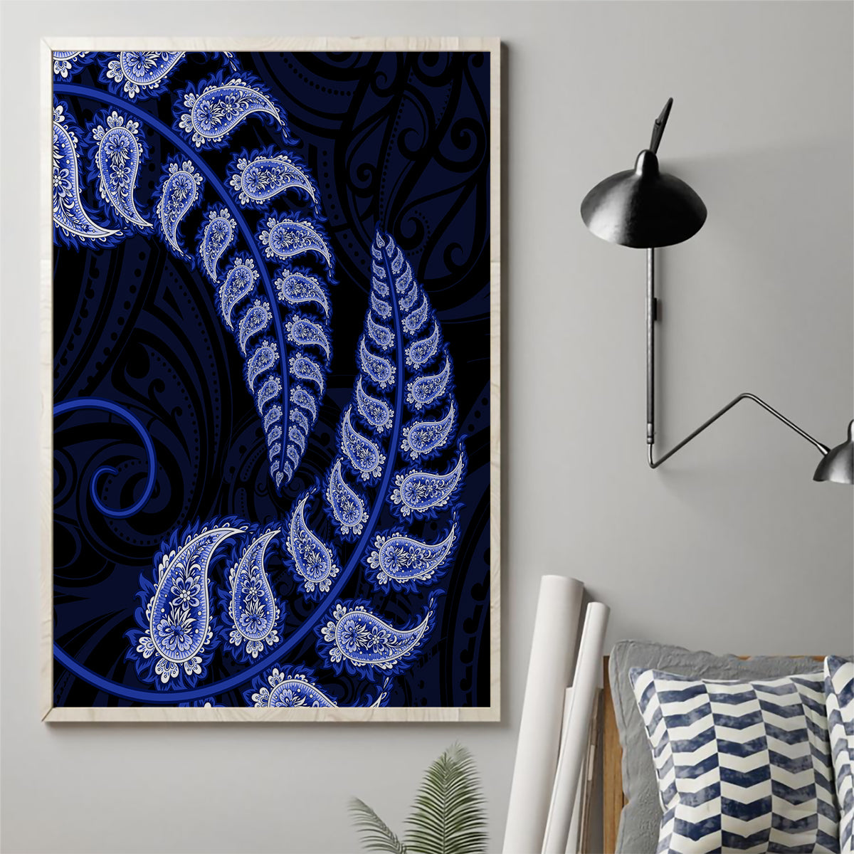 blue-new-zealand-paisley-silver-fern-canvas-wall-art-aotearoa-maori