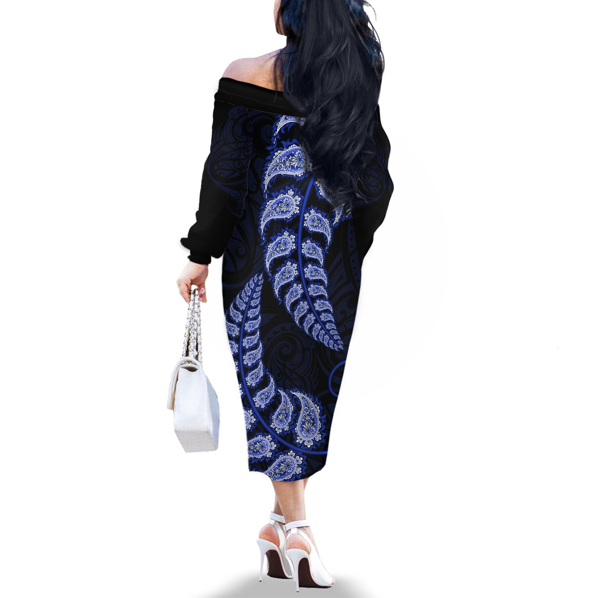 blue-new-zealand-paisley-silver-fern-family-matching-off-shoulder-long-sleeve-dress-and-hawaiian-shirt-aotearoa-maori