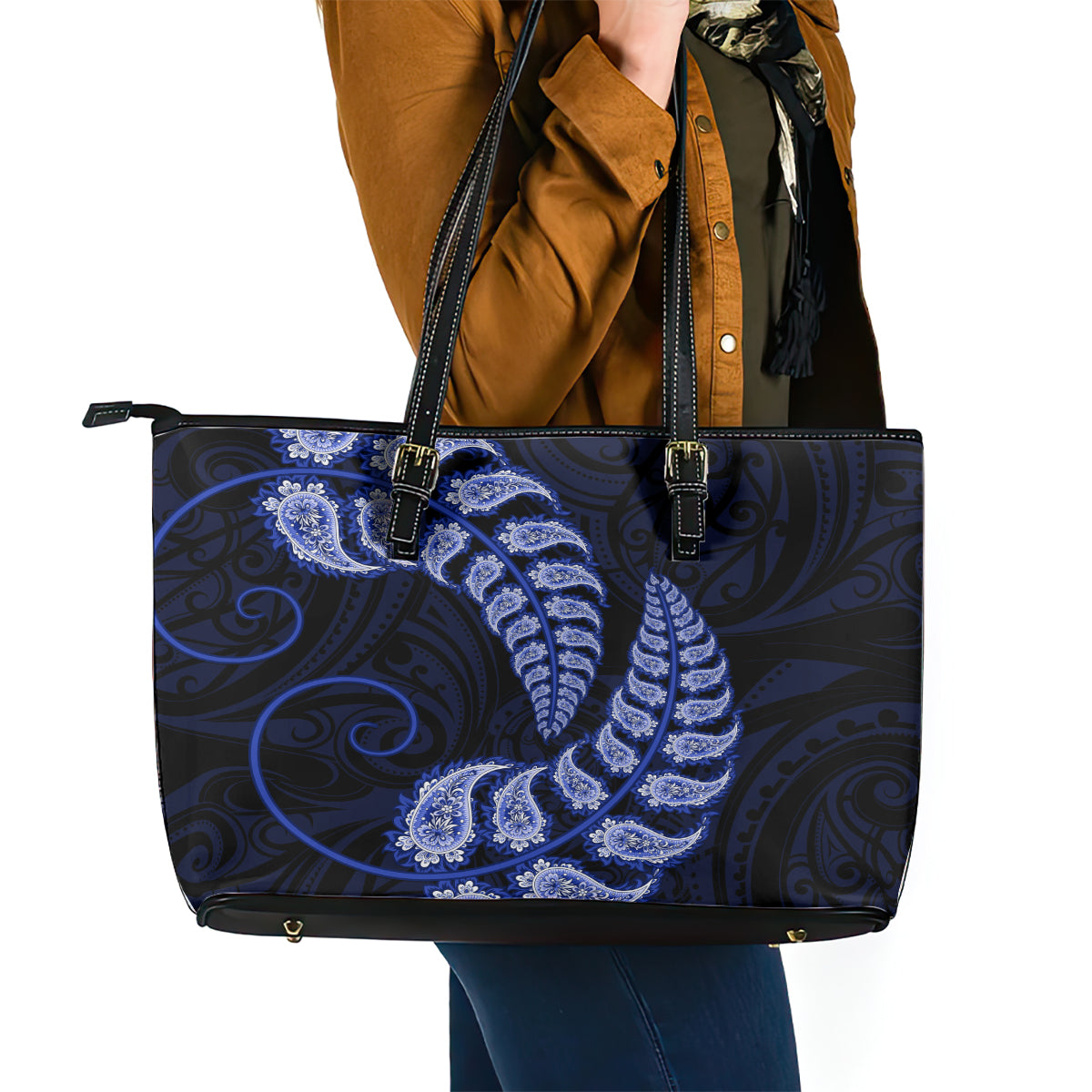 blue-new-zealand-paisley-silver-fern-leather-tote-bag-aotearoa-maori