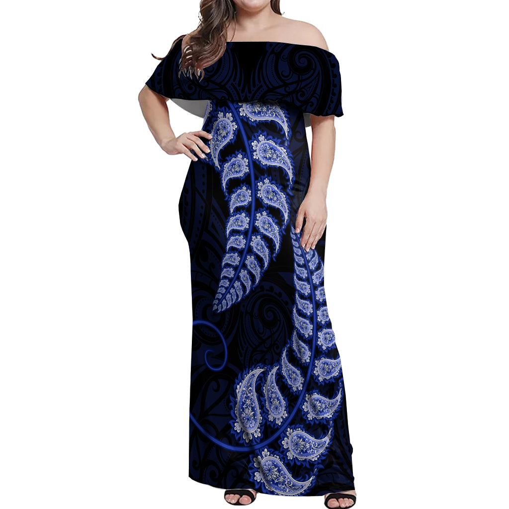 blue-new-zealand-paisley-silver-fern-off-shoulder-maxi-dress-aotearoa-maori