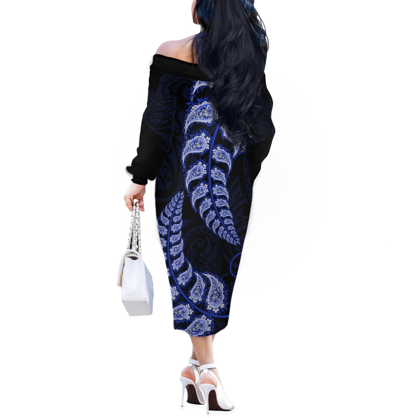 blue-new-zealand-paisley-silver-fern-off-the-shoulder-long-sleeve-dress-aotearoa-maori